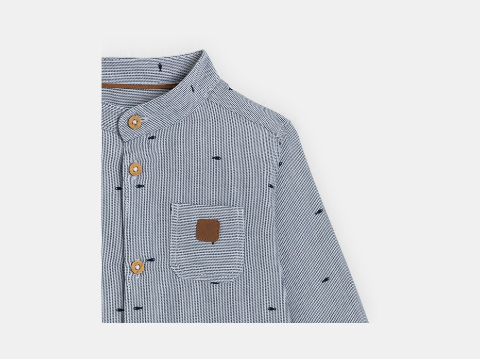 Camisa de ratlles fines peix blau nen 2