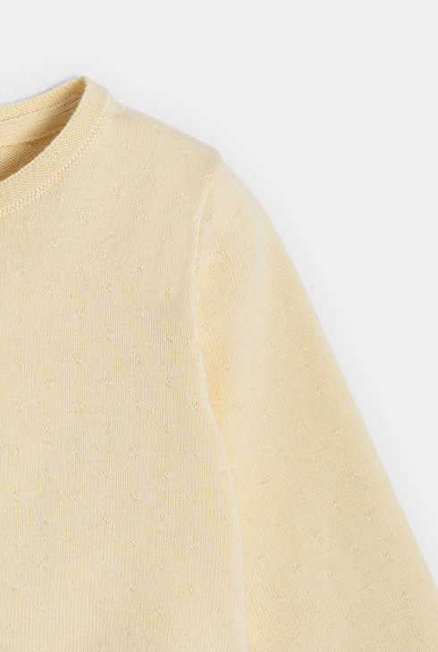 Cardigan lavorato a maglia giallo per neonata 2
