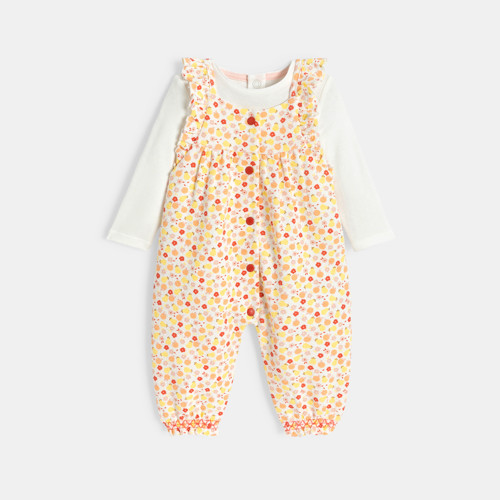 Ensemble Salopette À Motif Fleuri Multicolore Bébé Fille - Imprimé Multicolore - 3M - OBAIBI
