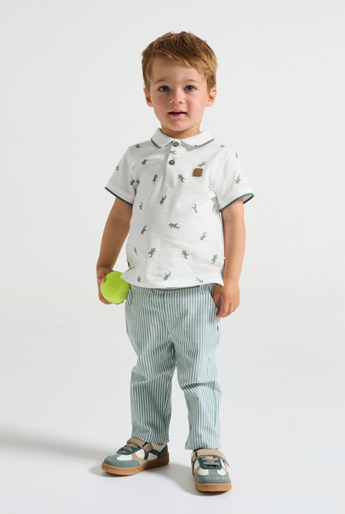 Witte polo met hagedissenprint voor babyjongens 1
