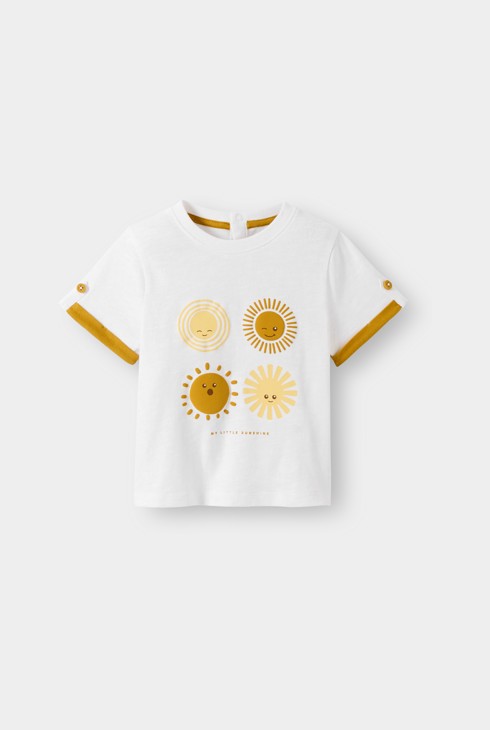 Camiseta sol amarilla bebé niño 2