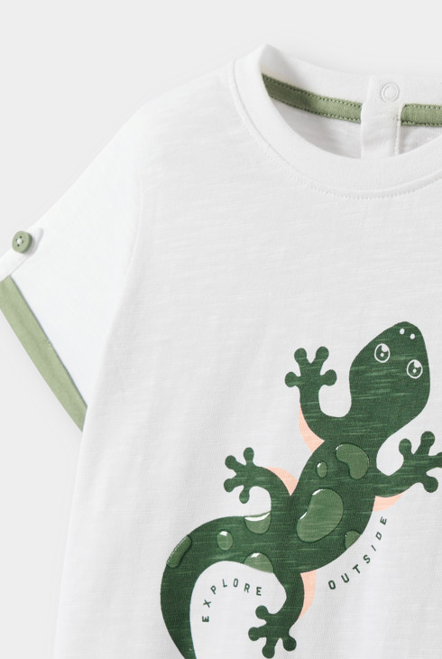 Camiseta lagarto verde bebé niño 2