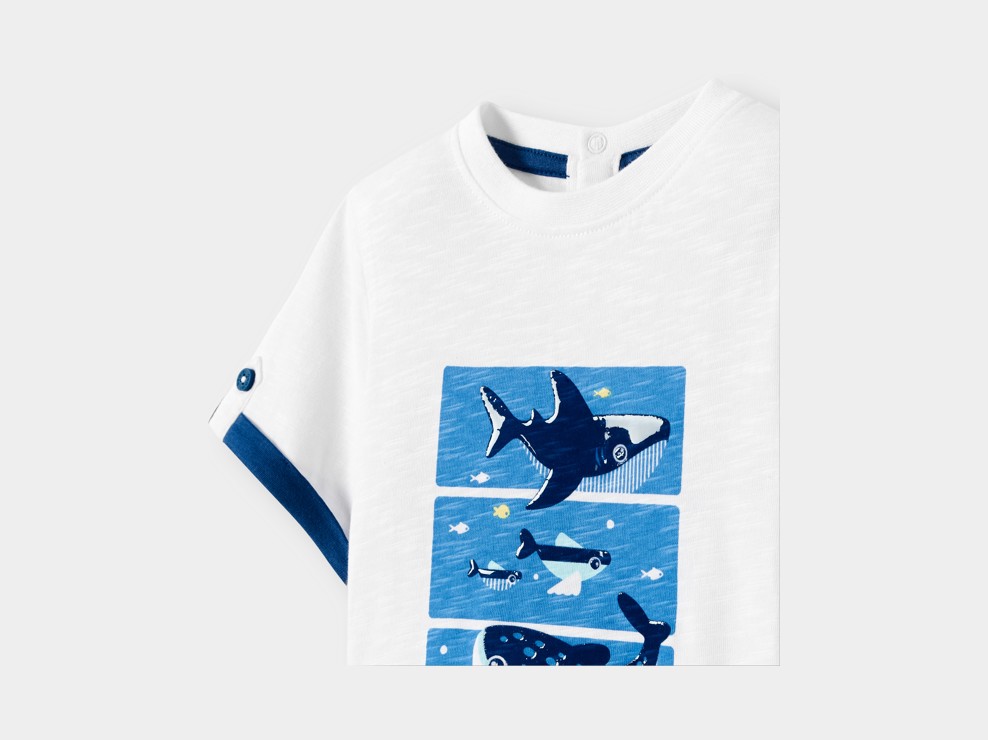 Blaues T-Shirt mit Wal-Motiv für Jungen 2