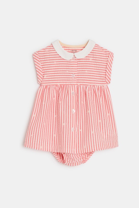 Kleid rosa Streifen Kleinkind Mädchen 1