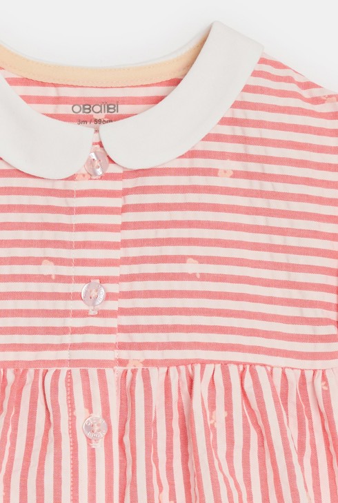 Kleid rosa Streifen Kleinkind Mädchen 2