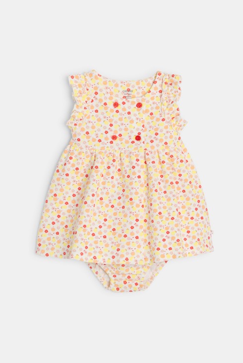 Mehrfarbiges bedrucktes Kleid für kleine Mädchen 1