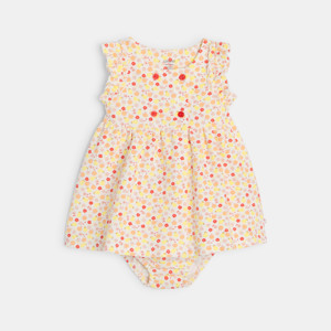 Mehrfarbiges bedrucktes Kleid für kleine Mädchen