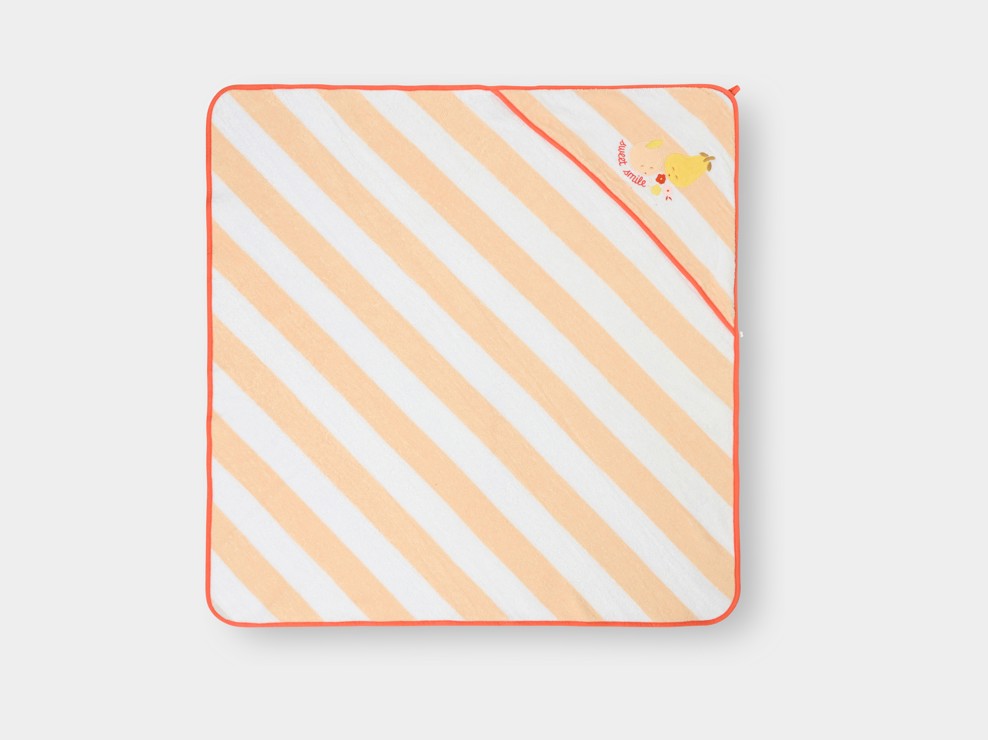 Orangefarbener Bademantel mit Fruchtmuster für Babys (unisex) 2