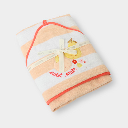 Cape De Bain Orange À Rayures Motif Fruit Bébé Mixte - Rayures Rose -  - OBAIBI