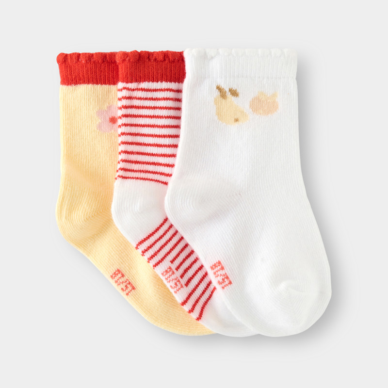 Modische Socken orange Kleinkind Mädchen (3er-Pack)
