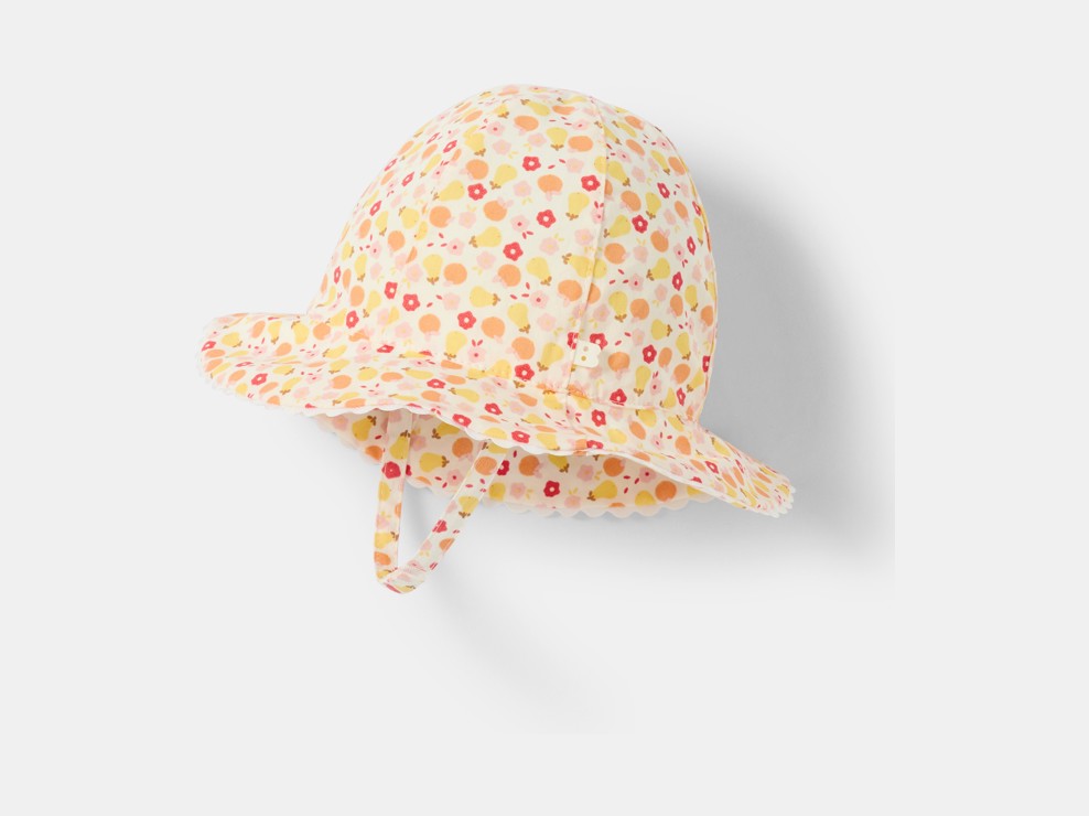 Chapeau de soleil cloche orange bébé fille 1