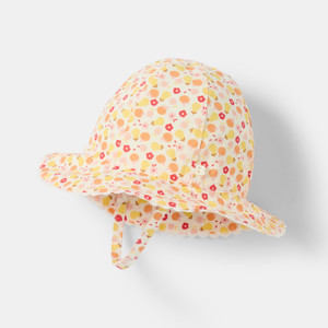 Chapeau de soleil cloche orange bébé fille