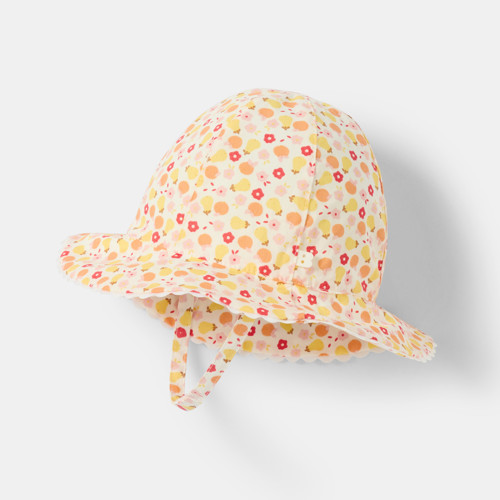 Chapeau De Soleil Cloche Orange Bébé Fille - Imprimé Multicolore - 43 - OBAIBI