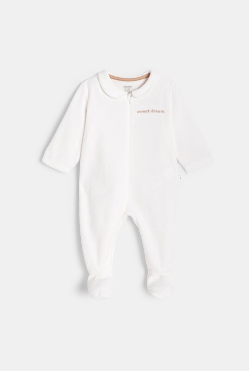 Dors-bien en velours blanc mixte 1