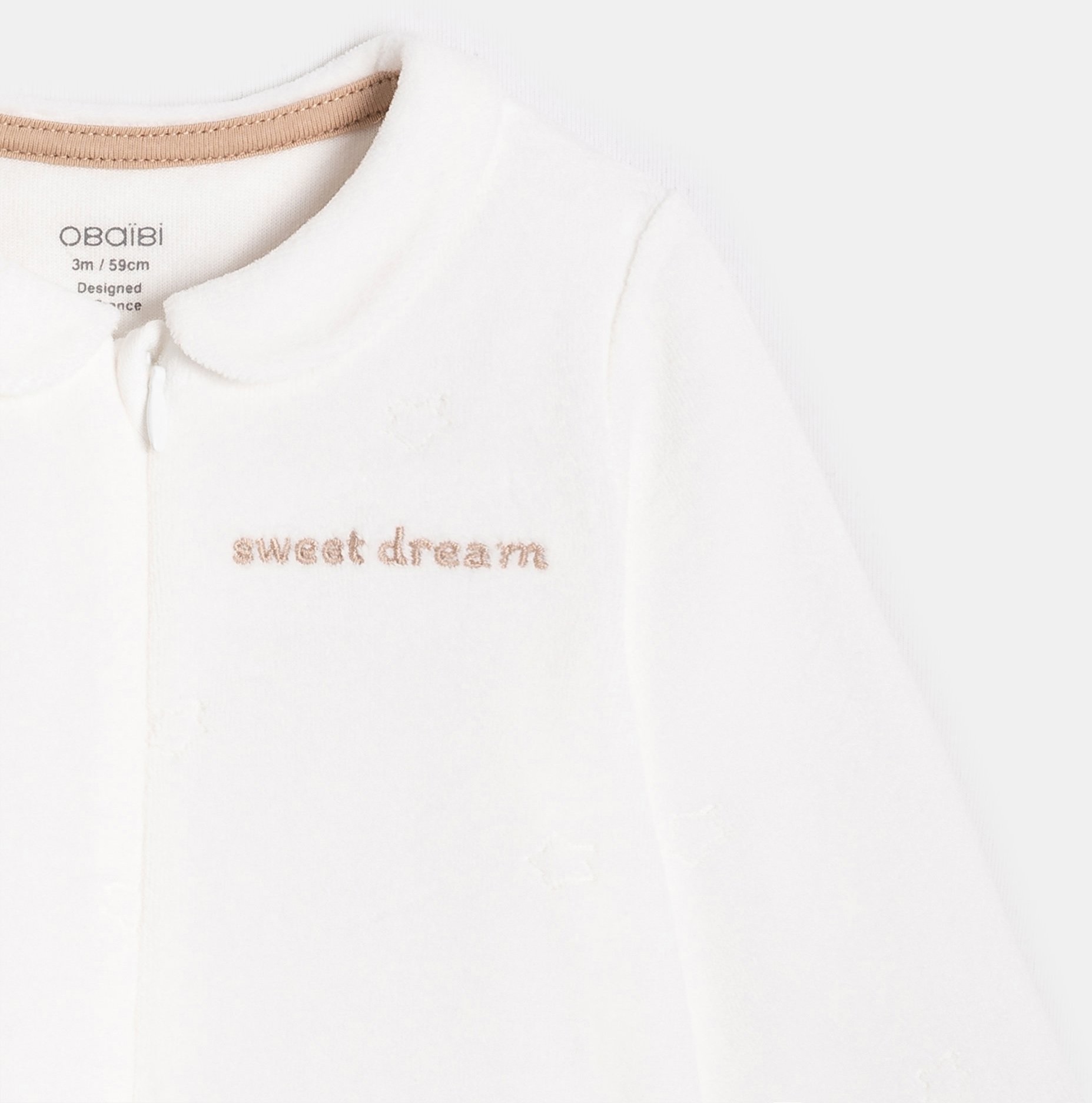 Dors-bien en velours blanc mixte