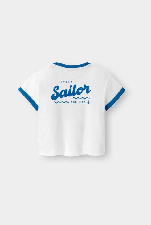 Wit T-shirt in matrozenstijl voor babyjongens 2