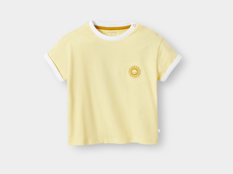 Geel T-shirt met zonprint voor babyjongens 2