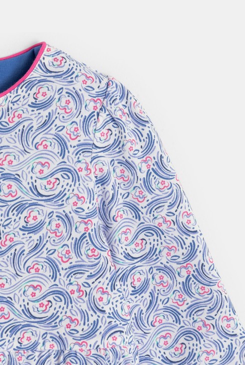 Wendbares blaues Sweatshirt mit Druckknöpfen für kleine Mädchen 2