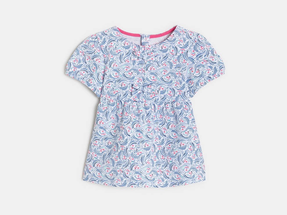 Brusa amb llaços florejada blau bebè nena 2