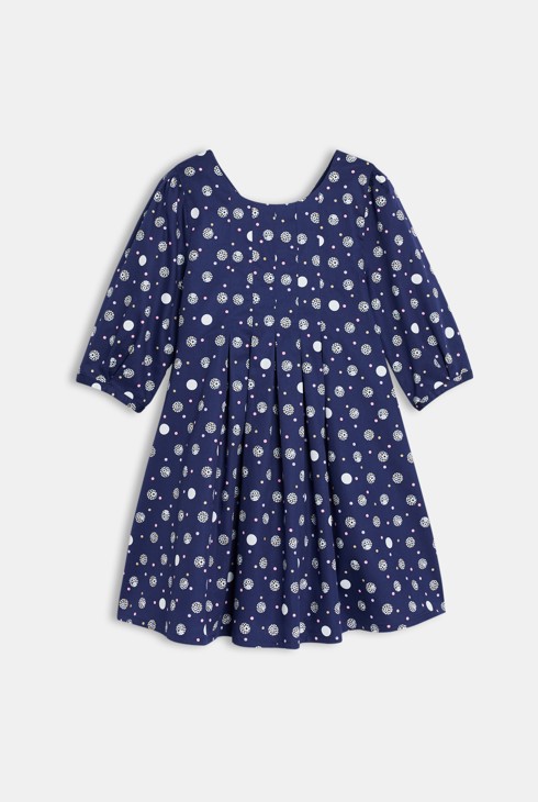 Robe bleue à manches bouffantes Fille 1