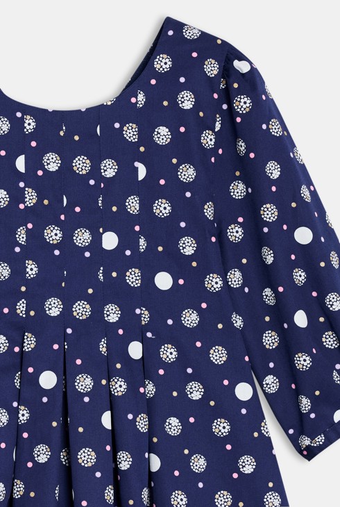 Robe bleue à manches bouffantes Fille