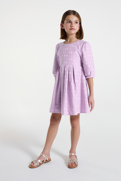 Robe violette à pois Fille 1