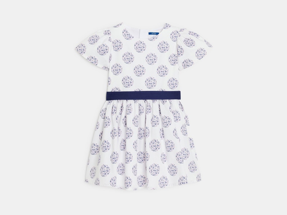 Robe blanche fleurie fille 2