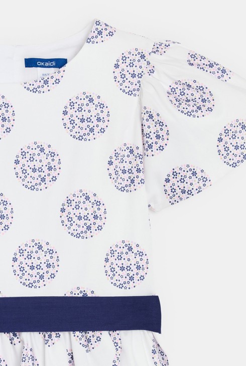 Robe blanche fleurie fille