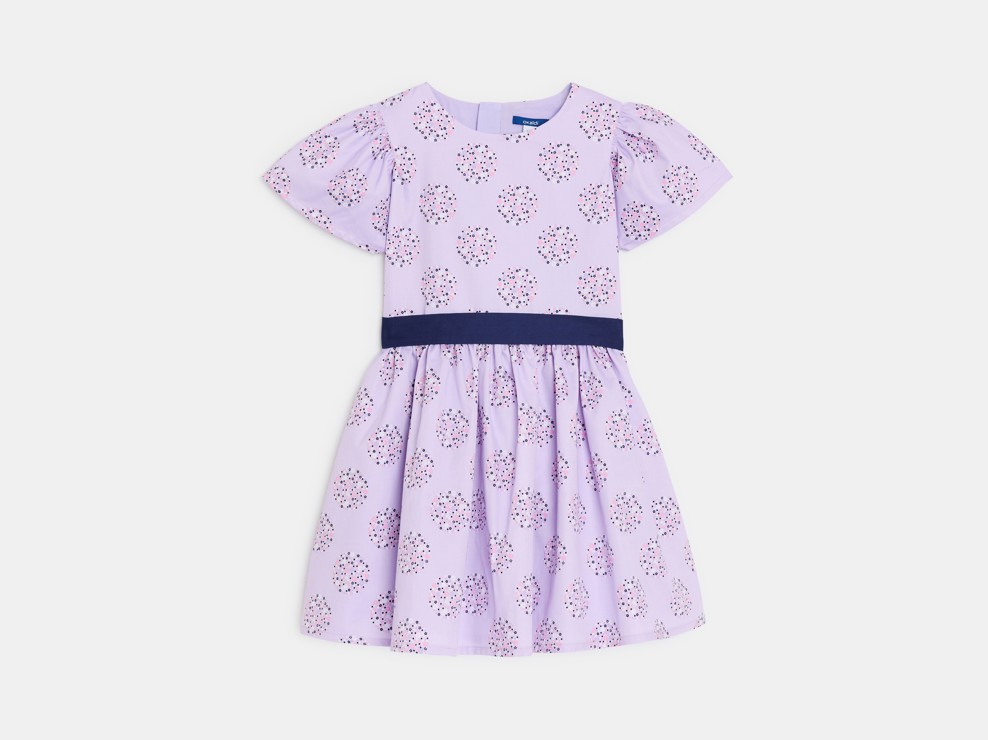 Robe chic fleurie mauve fille 2