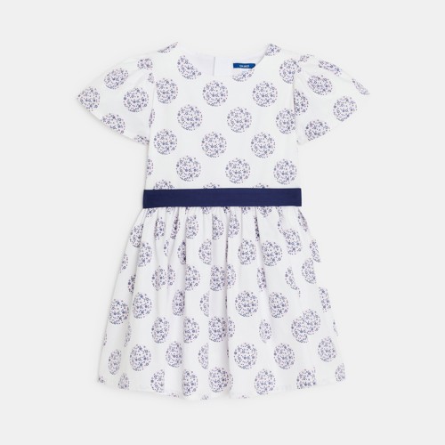 Robe Blanche Fleurie Fille - Imprimé Blanc - 4A - OKAIDI