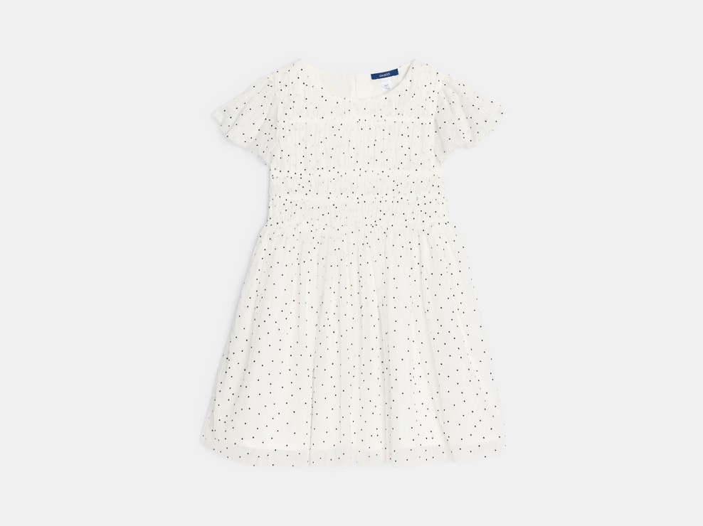 Abito a volant bianco bambina 1