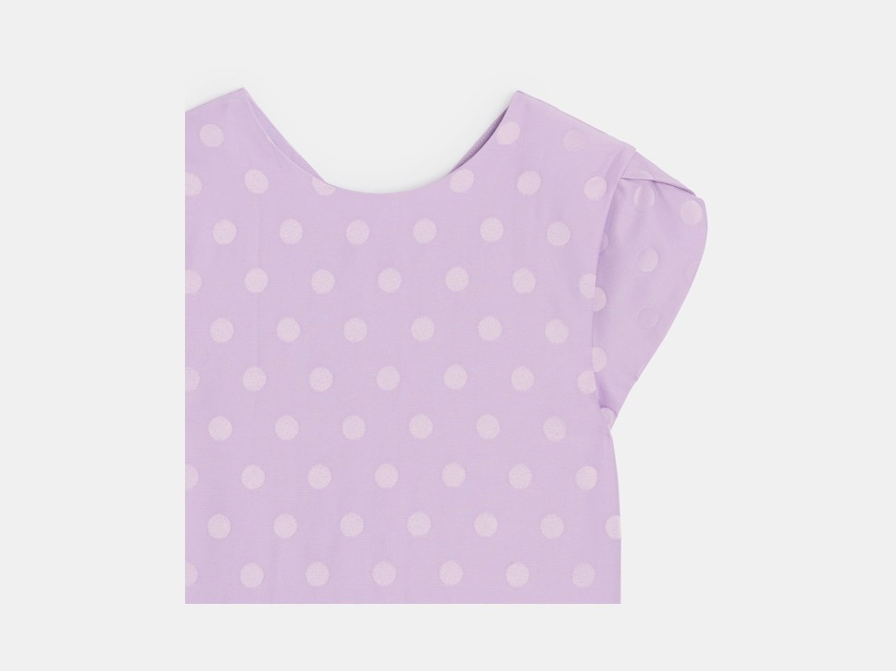Combinaison à pois violette Fille 2