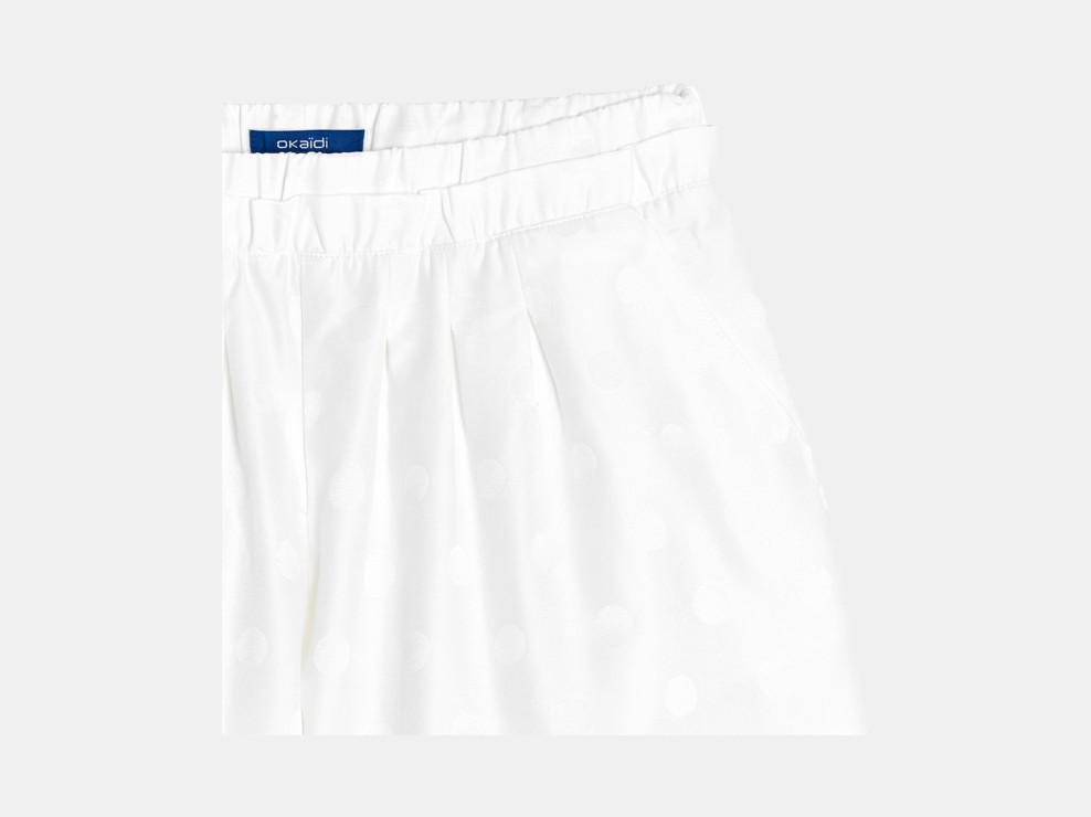 Pantalon large à pois blanc Fille 2