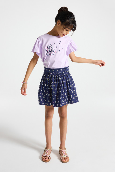 Mornarskoplava suknja zvonastog kroja za djevojčice 1