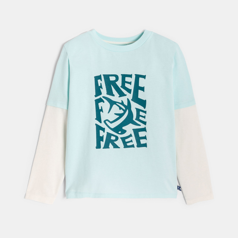 Blaues T-Shirt mit Haimotiv für Jungen