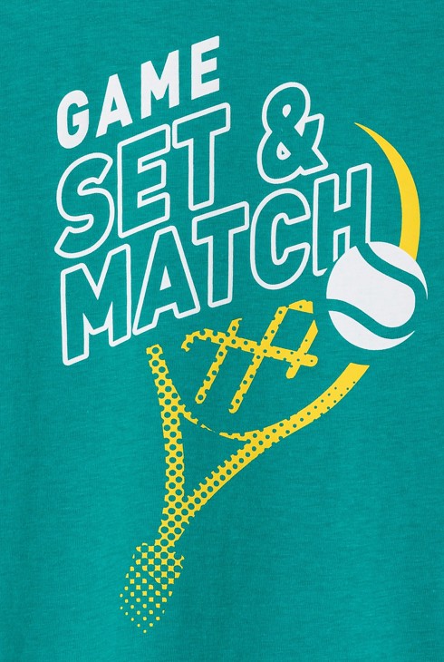 T-shirt vert à motif sportif Garçon 2