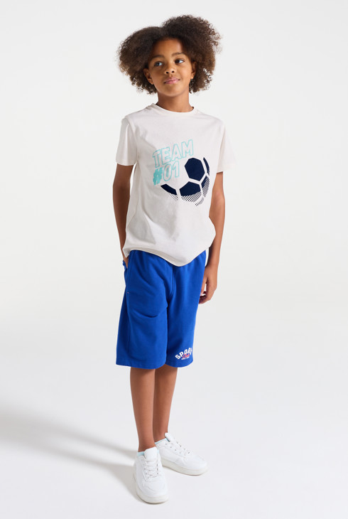 Boy's white football T-shirt 1