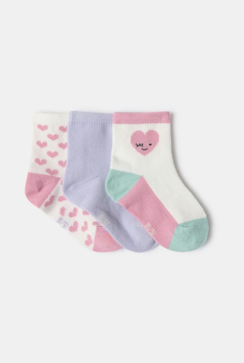 Lot de chaussettes roses imprimées fille 1