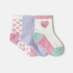Lot de chaussettes roses imprimées fille