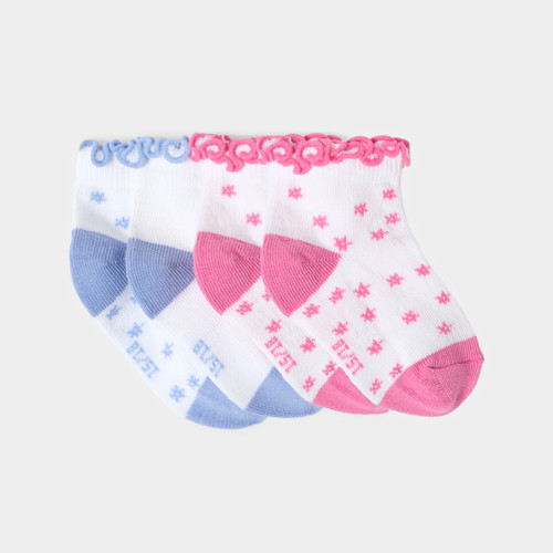 Chaussettes Basses Fleuries Blanc Bébé Fille (lot De 2) - Multicolore - 13/14 - OBAIBI