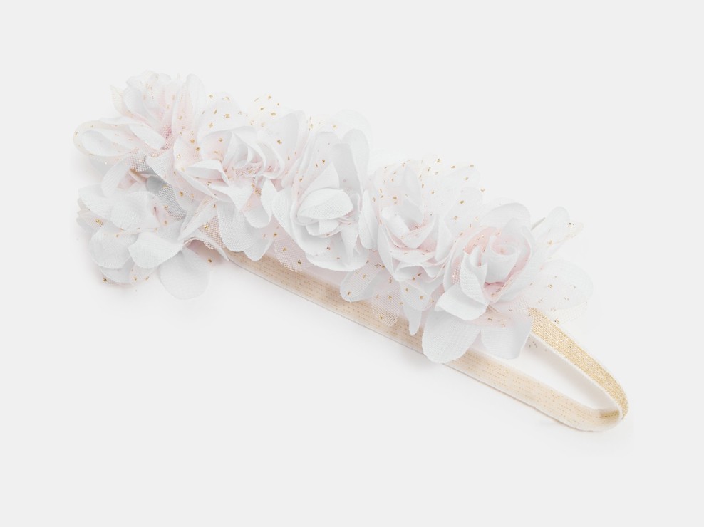 Bandeau blanc à fleurs Fille 1