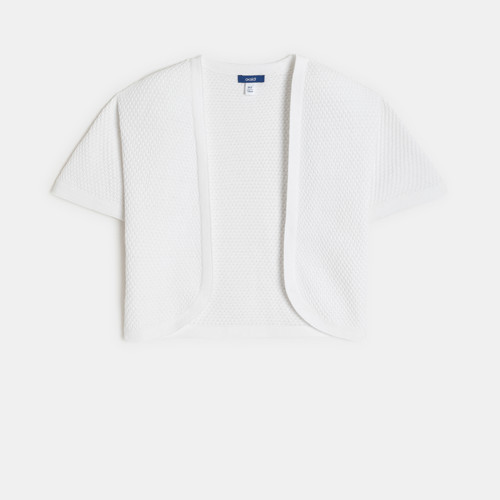 Boléro Maille Tricot Blanc Fille - Blanc - 5A - OKAIDI