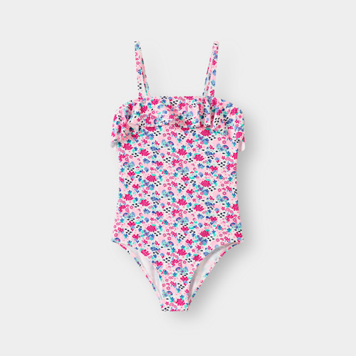 Maillot De Bain 1 Pièce Rose Motif Fleur Fille - Imprimé Rose - 5A - OKAIDI