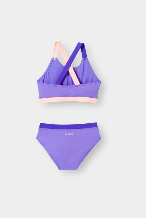 Maillot de bain 2 pièces violet fille
