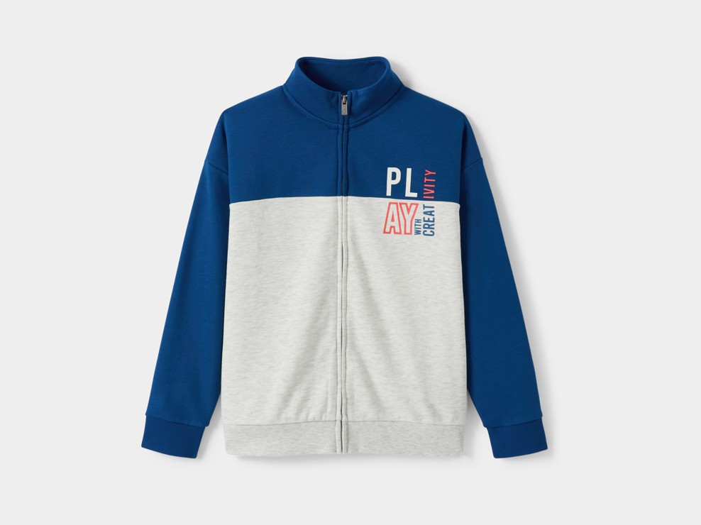 Sweat zippé bleu garçon 2