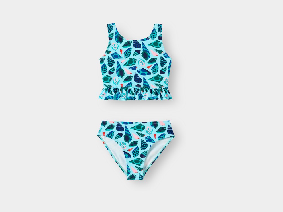 Maillot de bain 2 pièces bleu fille 1