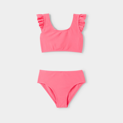 Maillot De Bain 2 Pièces Rose Fille - Rose Shocking - 8A - OKAIDI