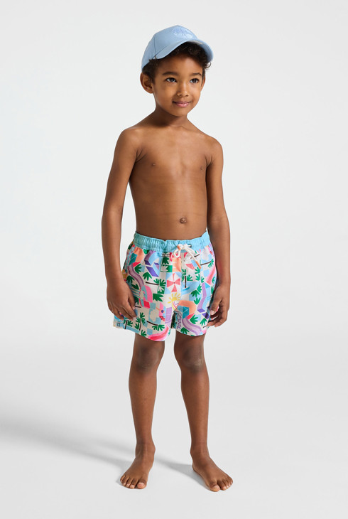 Short de bain imprimé bleu garçon 1