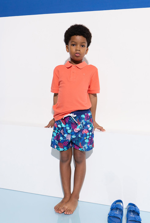 Short de bain imprimé bleu garçon 1