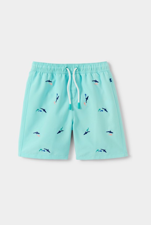 Short de bain imprimé requin bleu garçon 1